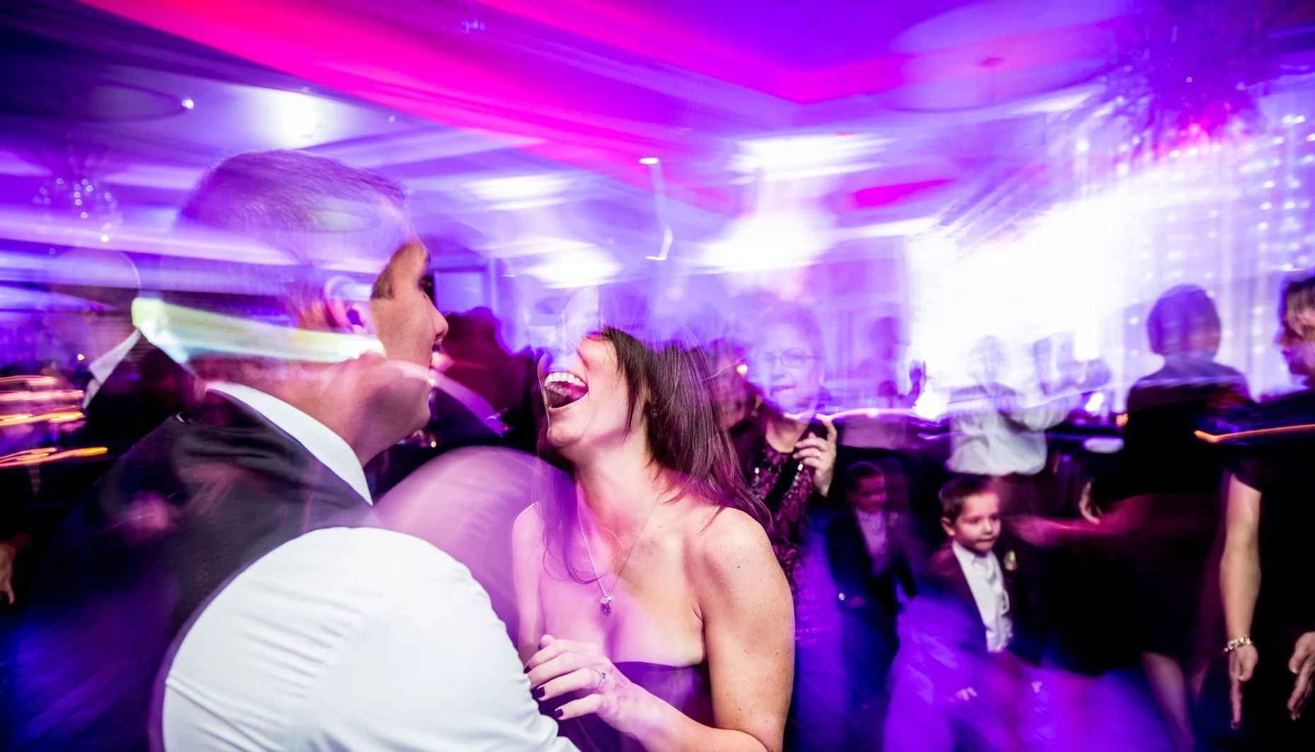 With our lighting packages, we can transform and electrify your reception and dance floor